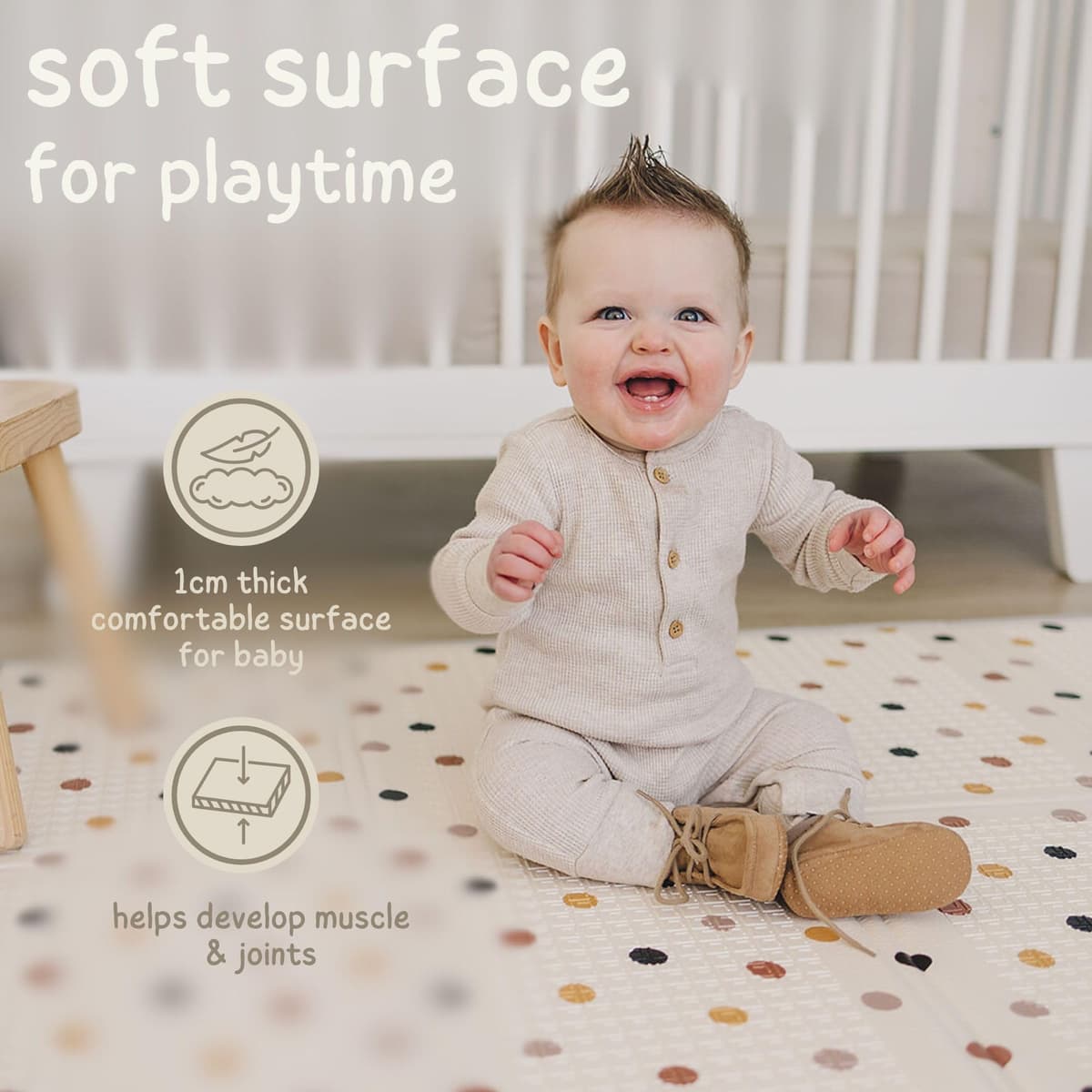 Bubba Bear Baby Play Mat, Floor Foam Playmats for Babies, Foldable Matt Gyms Playmat for Kids & Infants, Large Padded Waterproof Mats for Crawling & Playing, Soft Folding — view 2