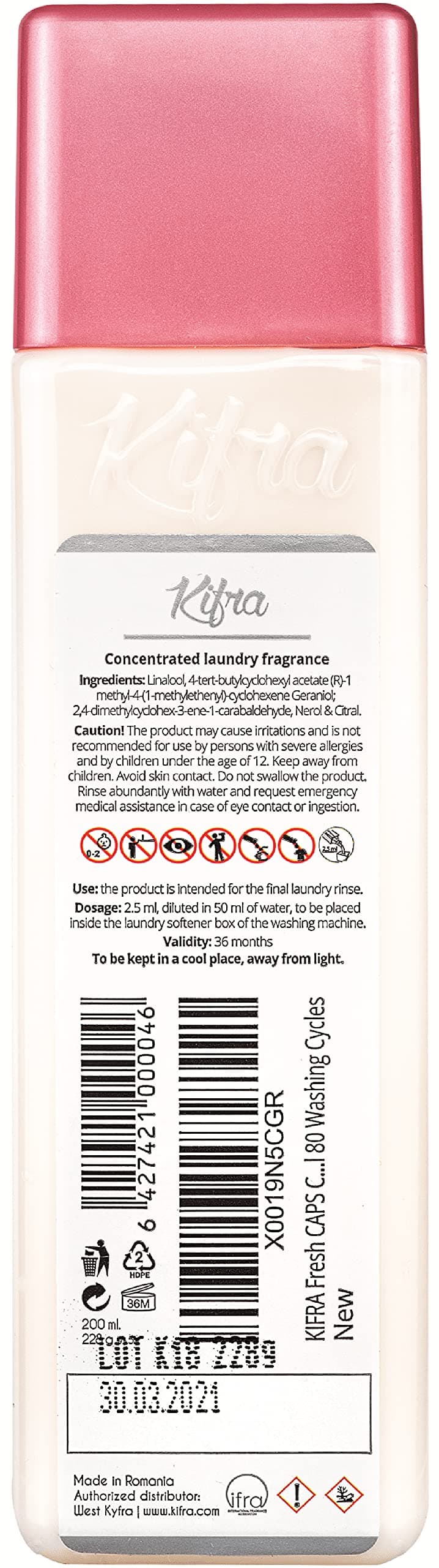 KIFRA FRESH CAPS Perfume de Lavandería Concentrado 200ml 80 Ciclos de Lavado — view 2