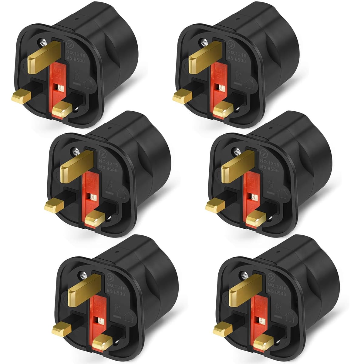 VGUARD European to UK Plug Adaptor, BS8546 Certified Travel Adapter 2-Pin to 3-Pin, EU Schuko to UK Plug with 13A Fuse for Europe French Spanish German Turkish to UK Socket, 1 Pack - White — view 12