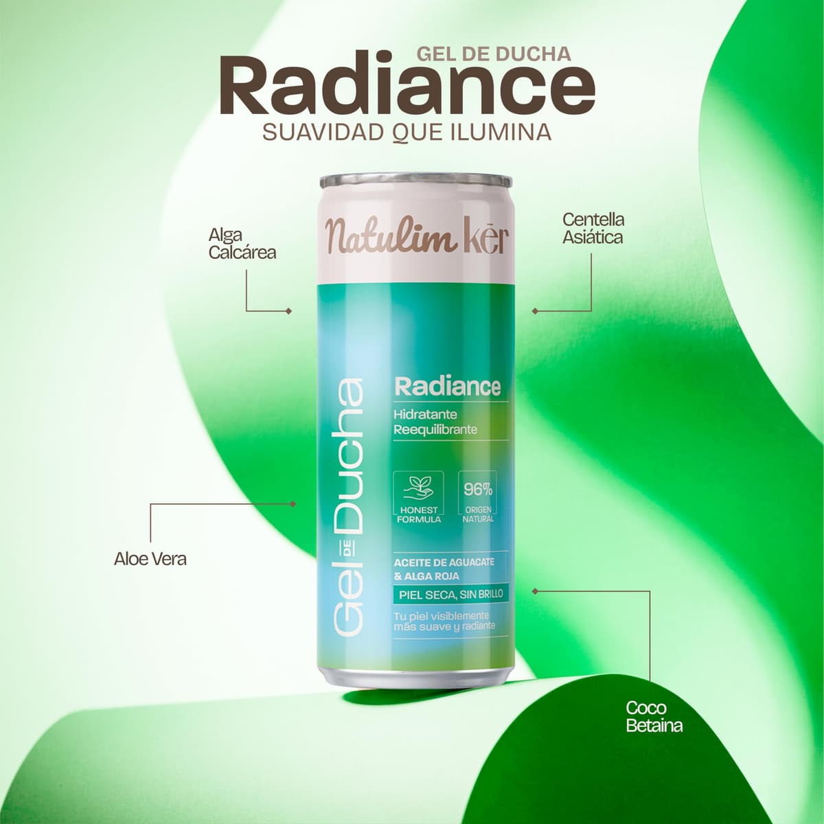 Natulim Kēr Gel de Ducha Radiance - Gel Corporal Hidratante para uso diario - Limpieza Suave, Con Aloe Vera y Centella Asiática, Fragancia Ligera - Deja la Piel Suave y Fresca - 330 ml. — view 5