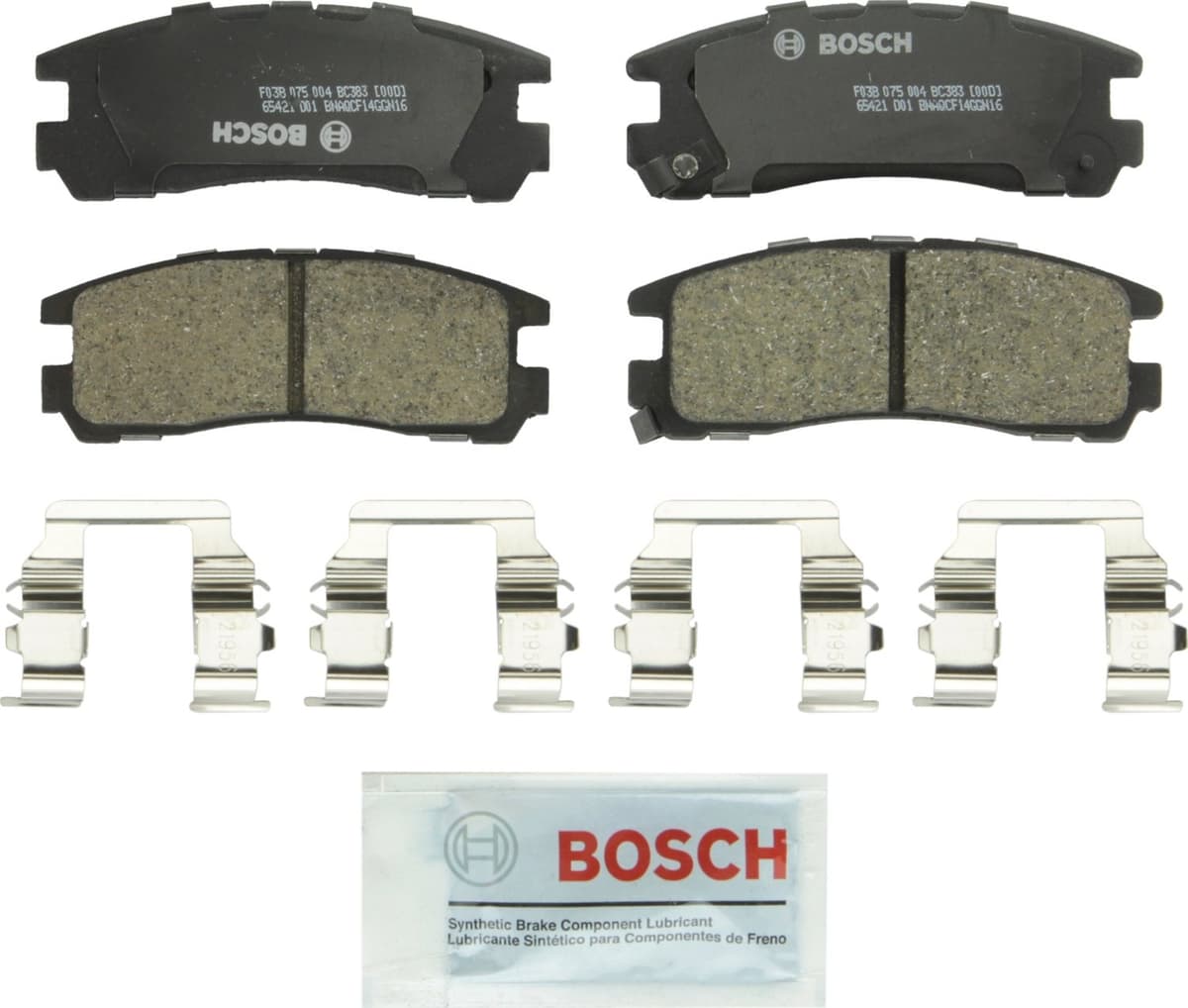 Bosch BC914 QuietCast Premium Ceramic Disc Brake Pad Set For: Acura ILX; Honda Accord, Civic, CR-V, Element, Fit, Front — view 253