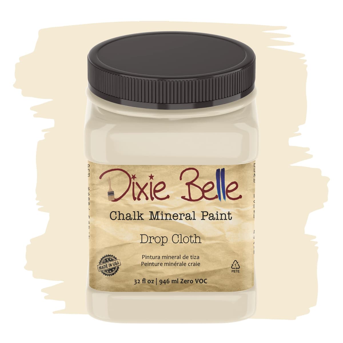 Dixie Belle Paint Company Chalk Finish Furniture Paint - Caviar (32oz) - Matte Black Chic Chalk Mineral DIY Furniture Paint — view 354