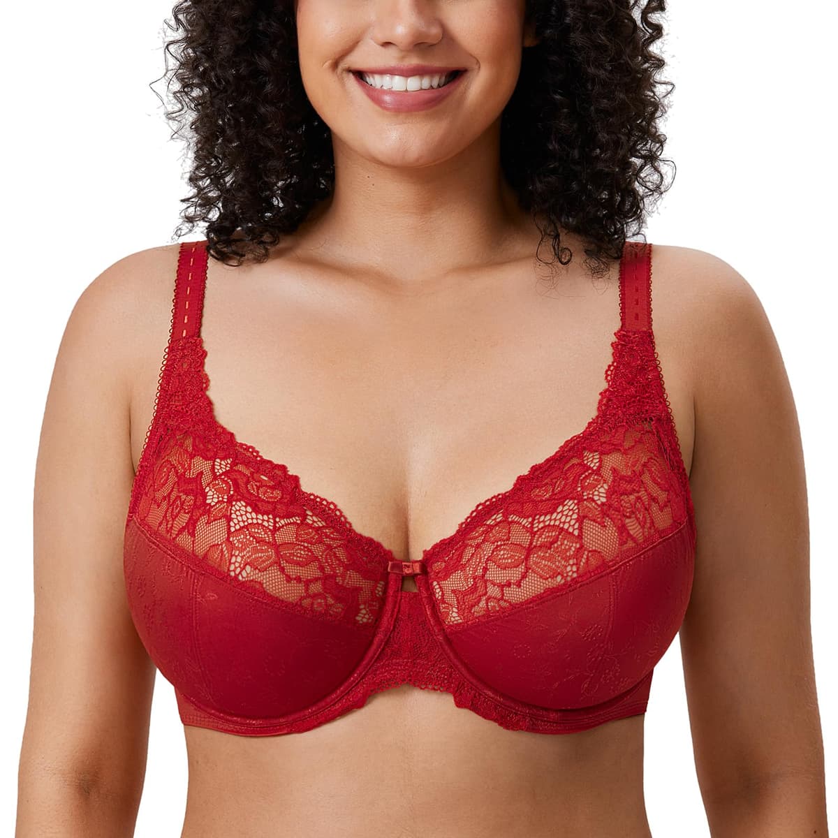 Delimira Women's Beauty Lace Non Padded Minimiser Full Figure Underwire Bra — view 17