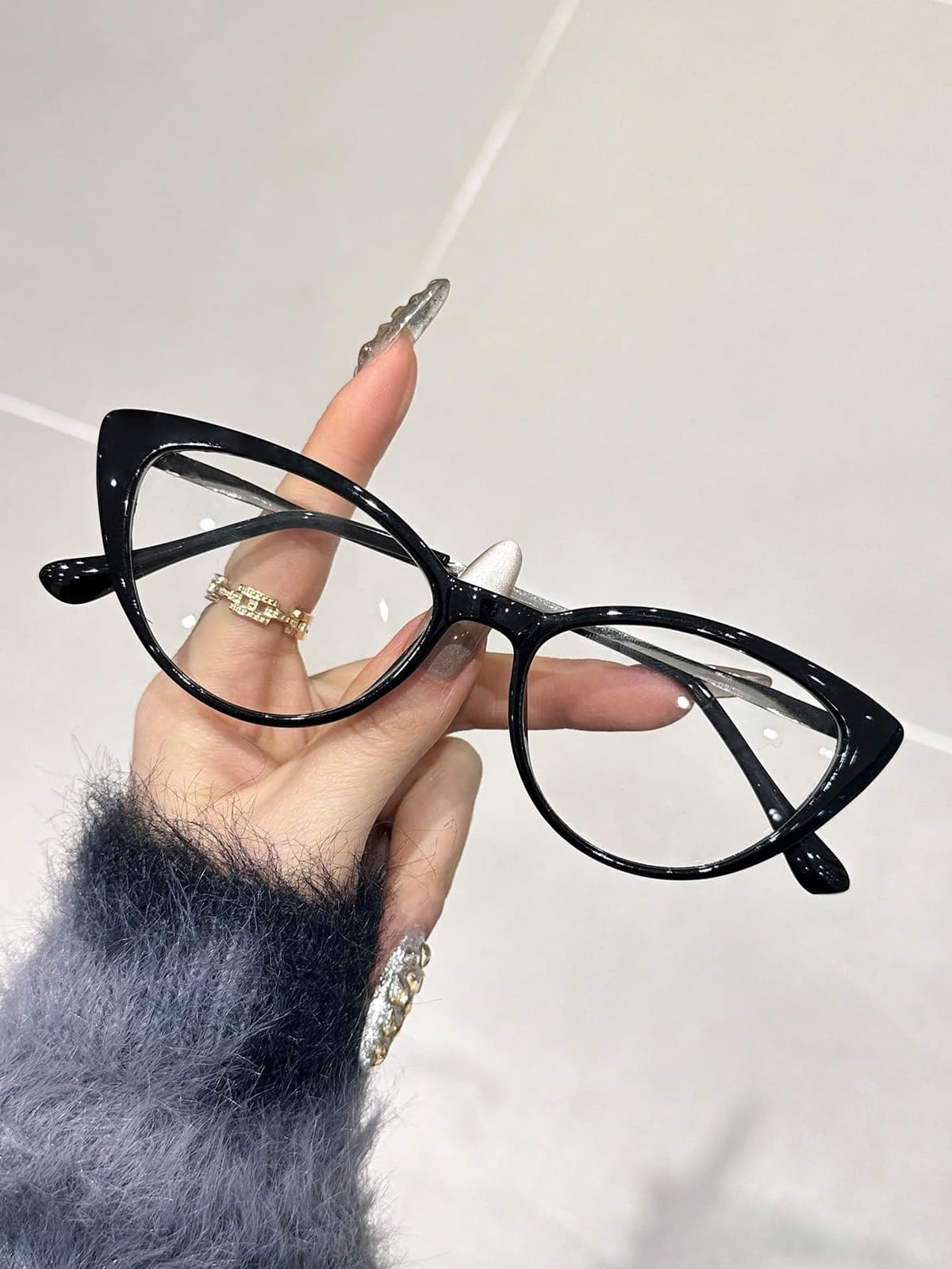 1/2/3 gafas transparentes de plástico con diseño de ojo de gato, marco completo, moderno, simple, para mujer, para la vida cotidiana, regalo de vacaciones adecuado