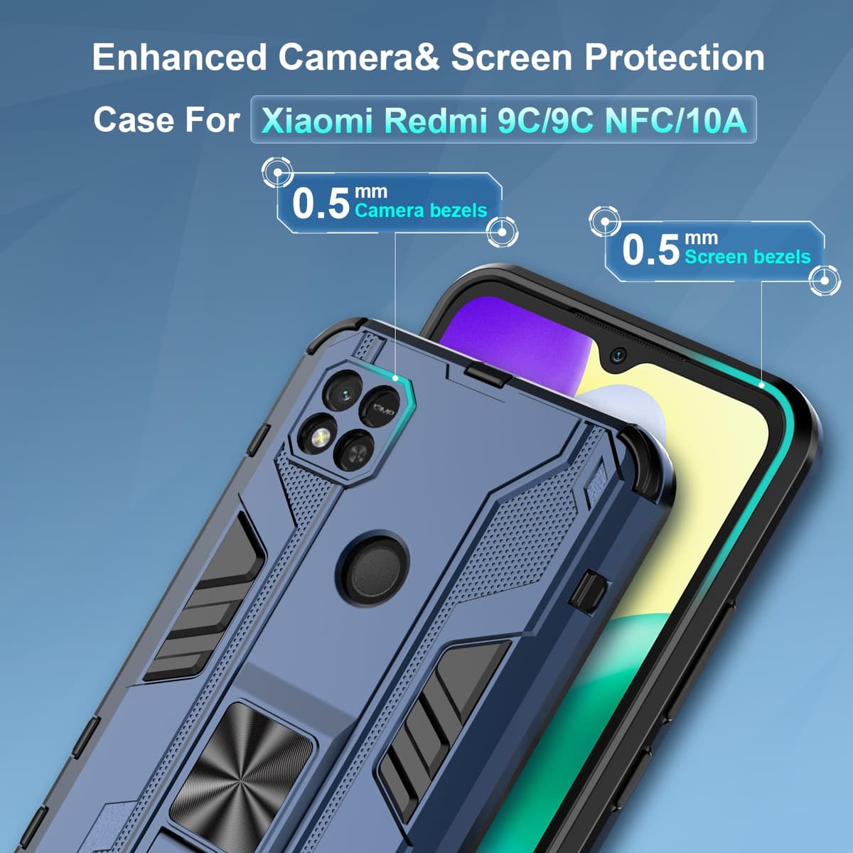 Funda para CMF Phone 2 Pro, Carcasa Antigolpes con Soporte anular metálico, Case Protectora de Grado Militar, Negro — view 768