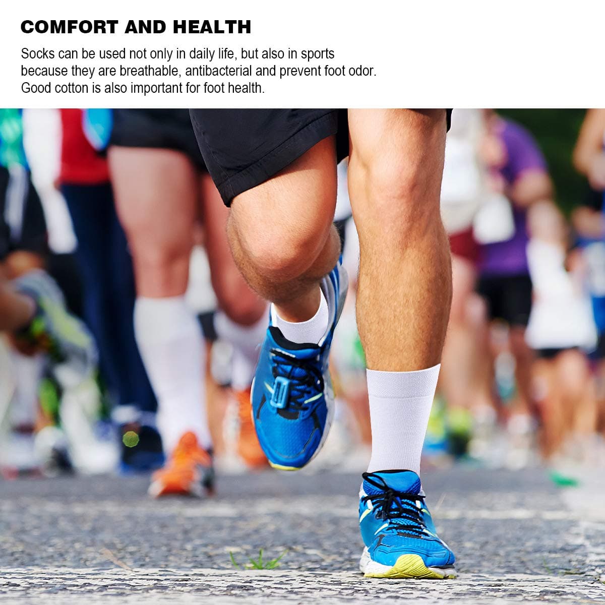 Calcetines de Deporte Running para Hombre y Mujer - 6 Pares Termicos en Negro y Blanco - Algodón Transpirable Suave y Cómodo para Trabajo 35-38 — view 2