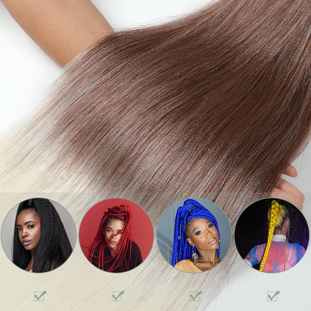 YDDM Capelli Per Treccine Africane Morado Extension Treccine Texture Yaki Easy Install per Principianti 32 Pollici 3 Pezzi Capelli Leggeri e Naturali per Box Braids, Twist e Crochet — view 35