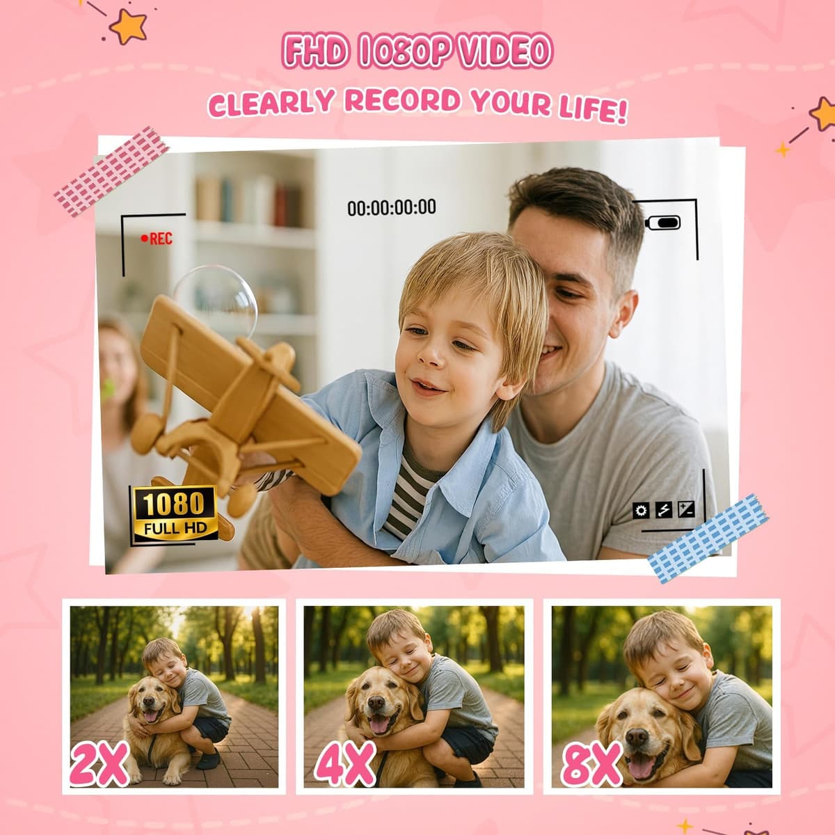 Kids Digital Camera FHD 1080P Digital Camera For Kid With 32GB Card,2'' Flip 180 ° Screen With Support For Selfie Vlog Cam,Compact Camera With Flash,Birthday for Kids Boys Girls. — view 2