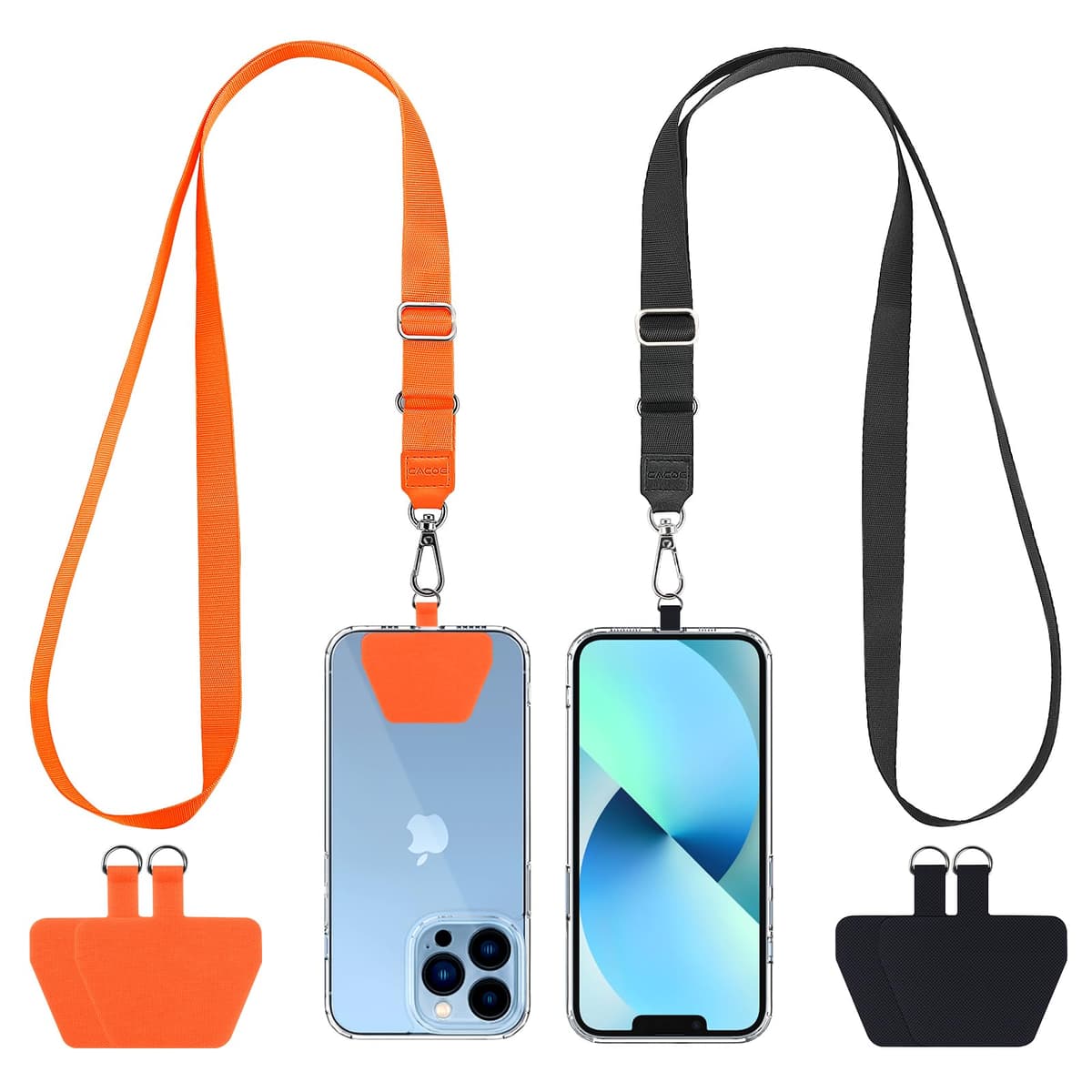 CACOE Universal Mobile Phone Chain, 2 Pcs Adjustable Collar Lanyard and 2 Pcs Durable Patches, Lanyard Mobile Phone Neck Strap Compatible with Most Smartphones — view 17