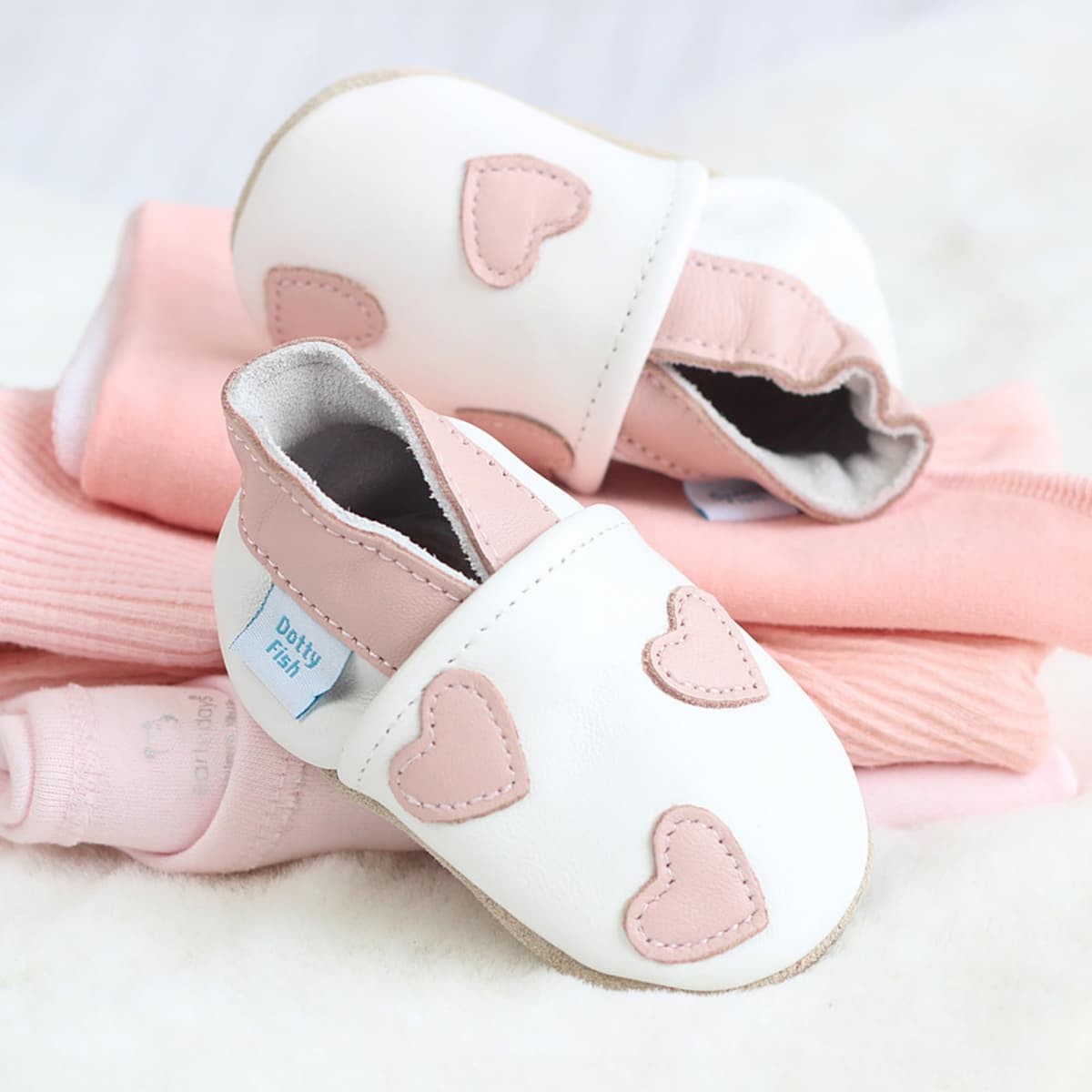 Dotty Fish Unisex Soft Leather Shoes, Unisex Baby First Walker Shoe — view 3
