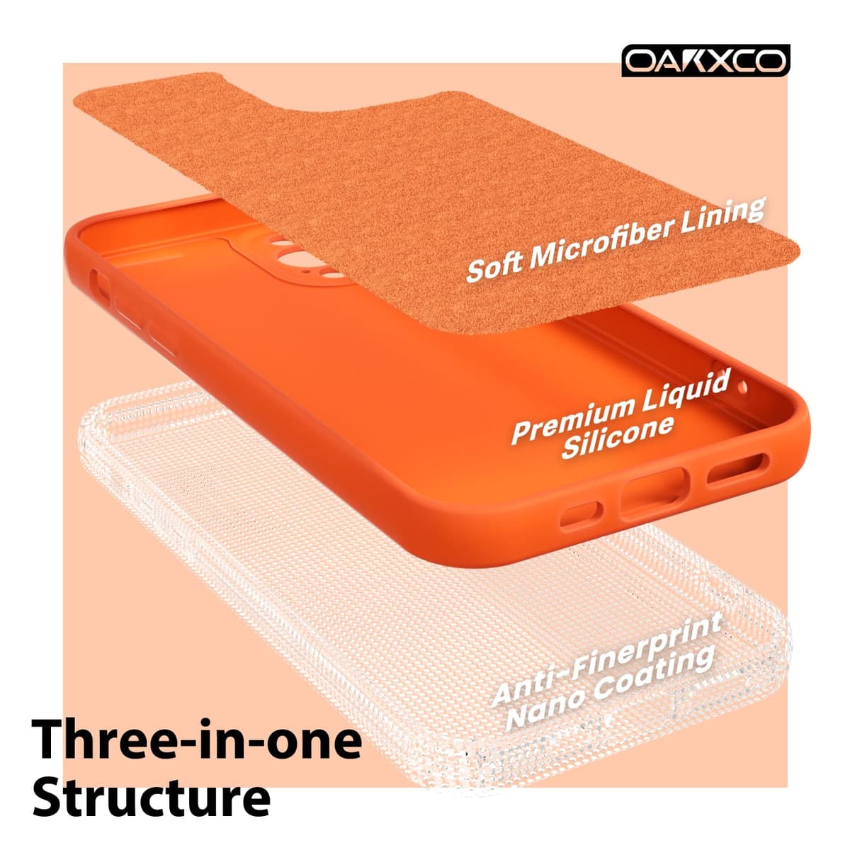 oakxco for iPhone 17 Pro Max Phone Case Liquid Silicone, Cute Thin Slim Grip Soft Rubber Gel for Women Men, Smooth Matte TPU Plain Solid Color Girly Simple Case with Camera Cover, Light Pink — view 456