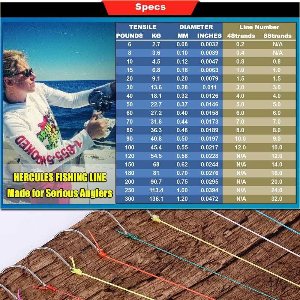 Hercules Sedal Trenzado de 8 Hilos, 100-2000 m, 10-300 LB, Súper Suave, Polietileno, Multifilamento Hilo Trenzado de Pescar en el mar y en el Agua — view 3