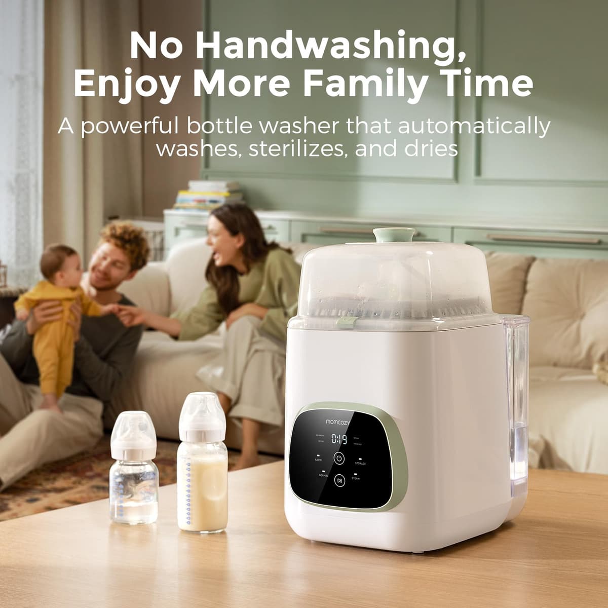 Momcozy KleanPal Pro Baby Bottle Washer, Steriliser & Dryer - All-in-One Cleaning Machine for Bottles, Breast Pump Parts & Baby Essentials - Time-Saving & Effortless Care — view 2