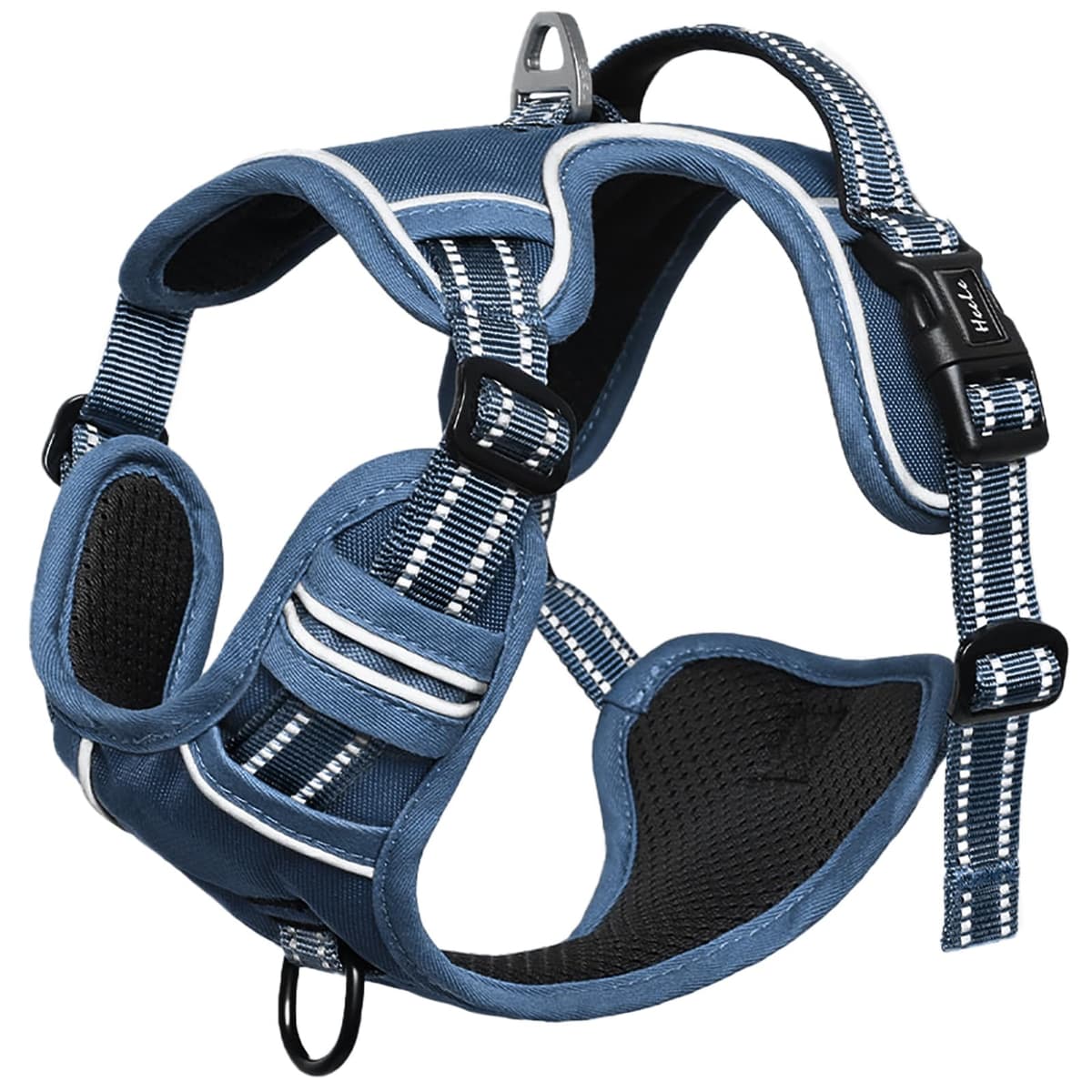 HEELE Dog Harness Medium No Pull Dog Vest Harness with Soft Handle Reflective Pet Harness for Outdoor Training Walking, Black, M — view 48