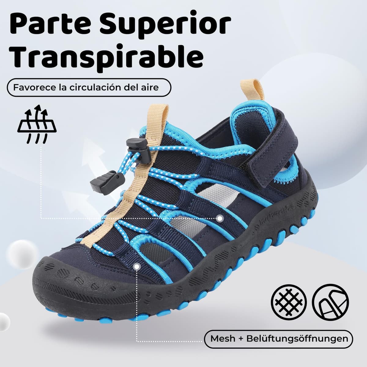 Mishansha Sandalias Deportivas para Niños con Puntera Cerrada Zapatos de Verano para Playa Senderismo Sandalias Tallas 26-38 — view 4