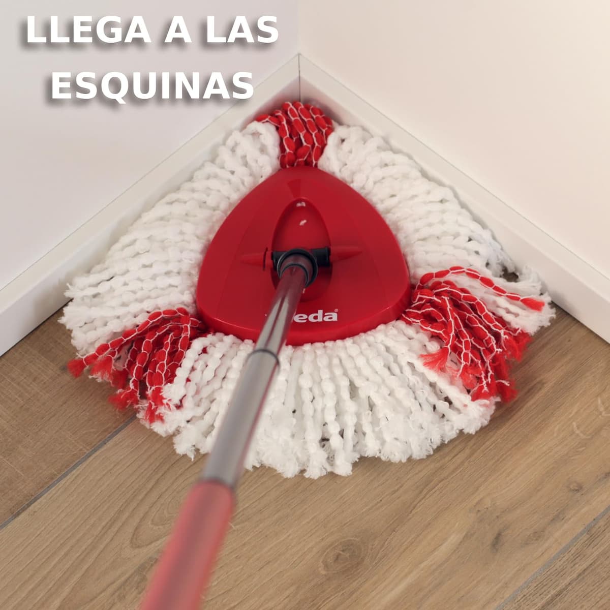 Vileda Turbo - Set de fregado con Cubo con Pedal - Palo telescópico 85-123 cm - Sistema de fregado de Suelos con escrruido Giratorio- Recambio de Microfibra 2 en 1 - Color Gris y Rojo — view 5