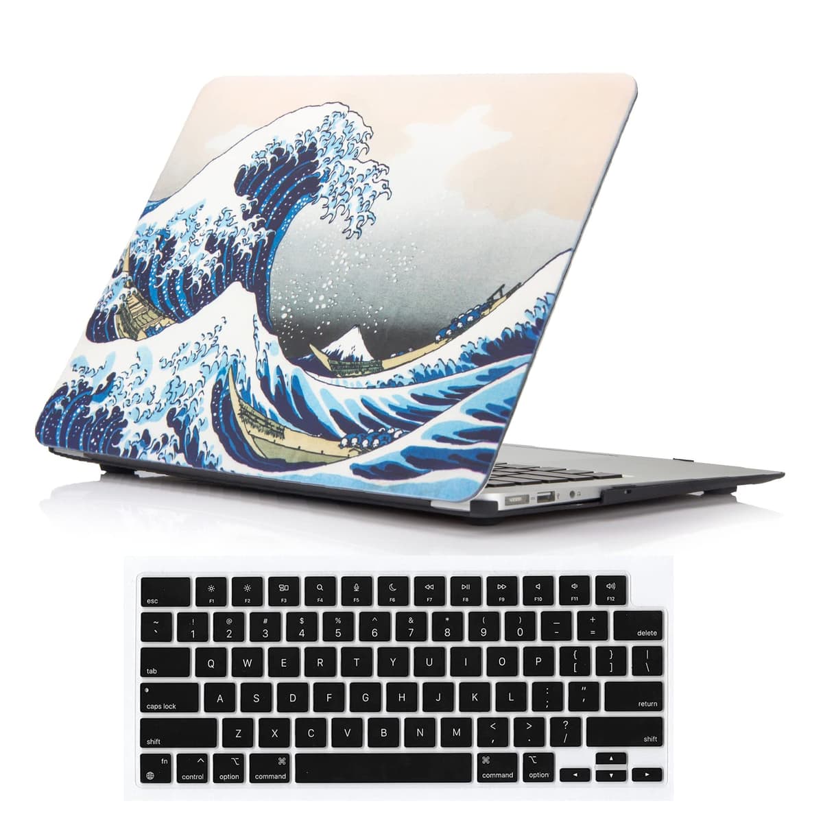 for MacBook Air 13.6 inch Case 2022 2023 2024 2025 Release M4 A3240 M3 A3113 M2 A2681 with Touch ID, Plastic Laptop Hard Shell Case & Keyboard Cover for M4 M3 M2 MacBook Air 13.6,Black Marble — view 19