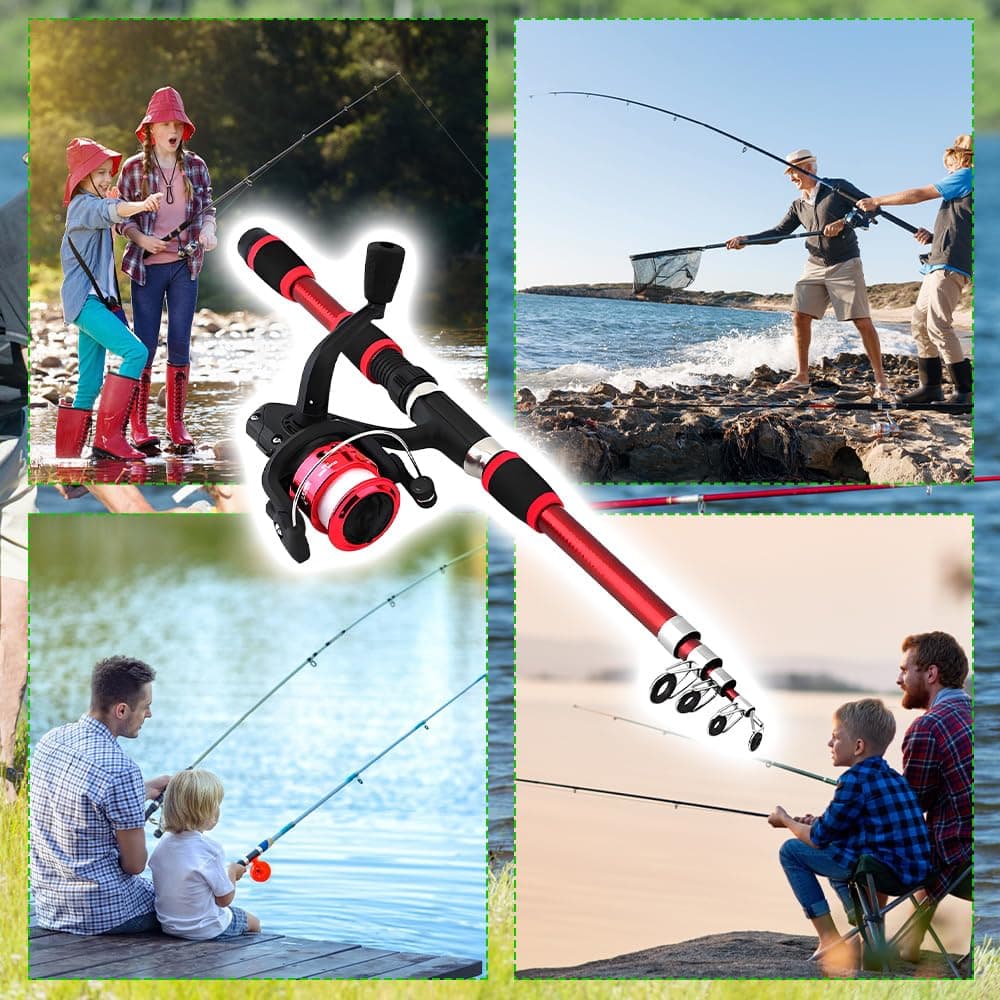 BIZOI Set de Pesca para Niños, 1,8 M Caña de Pescar Telescópica con Carrete y Juego de Cebo, Caña de Pescar Telescópica de Fibra de Carbono, Accesorios para Niños de 3 a 10 Años — view 6