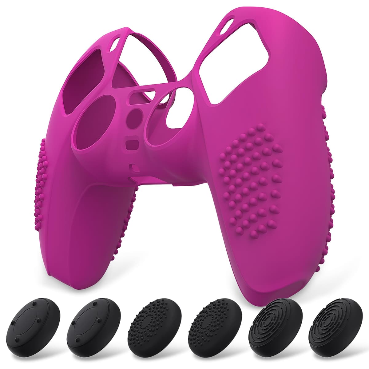 eXtremeRate PlayVital Funda de Silicona para ps5 Mando - Carcasa Protectora con 6 Tapas de Joysticks, Impermeable, Resistente y Antideslizante, Funda de Goma Suave, 3D Tachonado (Matcha Verde) — view 10