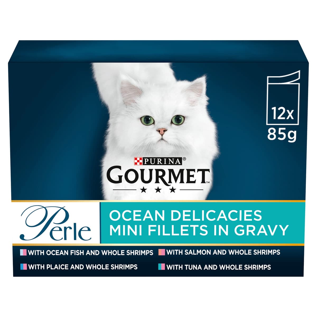 GOURMET Perle Chef's Collection Adult Wet Cat Food Mini Fillets in Gravy Variety Turkey, Tuna, Duck, Lamb 40 x 85g Pouches — view 5