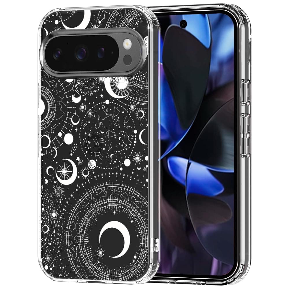 MOSNOVO Case for Google Pixel 9 & Pixel 9 Pro, [Buffertech 6.6ft Military-Grade Drop Protection] [Anti Peel Off Tech] Clear TPU Bumper Phone Case Cover Design - Eucalyptus — view 30