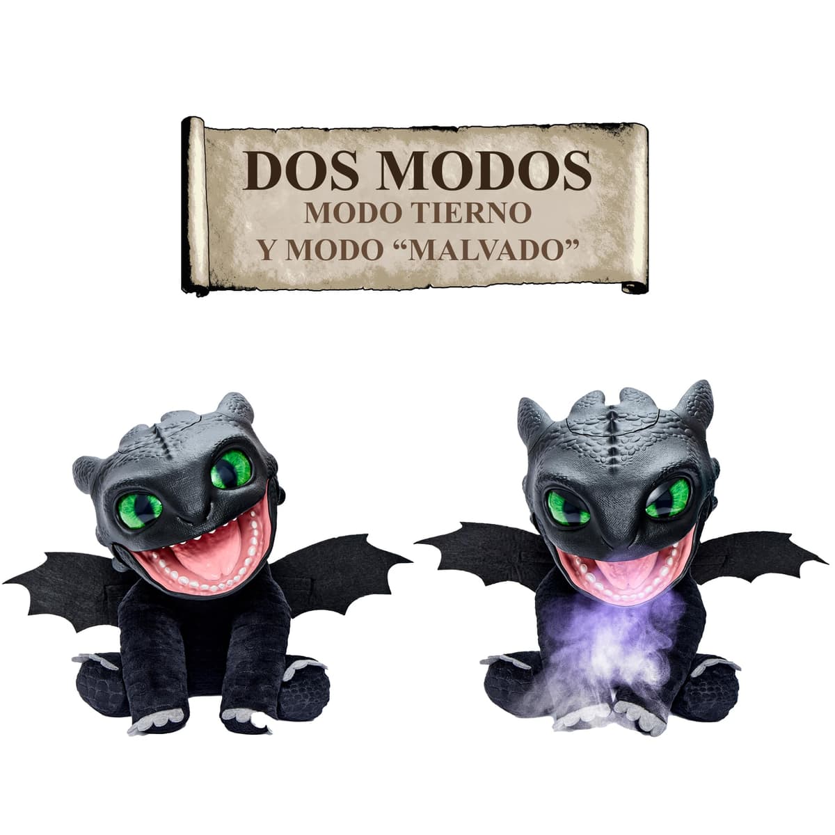 Puppetronic Real FX Toothless - Peluche de Destentao de Cómo Entrenar a tu Dragón, Marioneta Electrónica de 30 cm, +50 Reacciones y Sonidos, Efectos de Humo y Fuego, 6+ años, Famosa (RE000000) — view 4