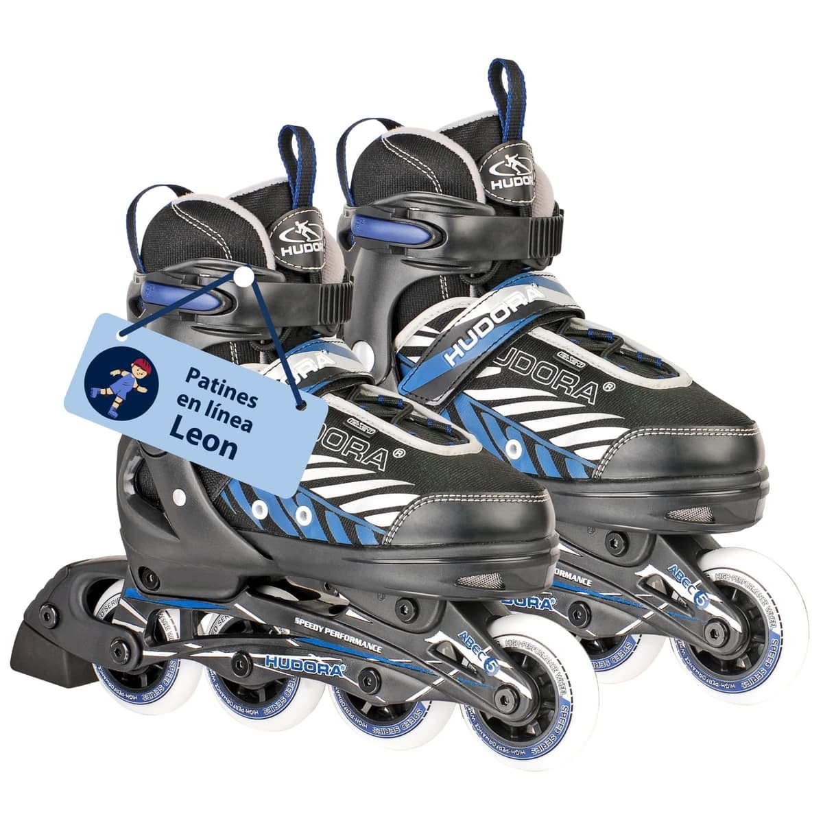 HUDORA Patines de Ruedas MIA/Leon - Patines para niños/Adolescentes y Adultos en Diferentes Tallas y Colores - Ajustables en 4 Tallas - cómodos y Elegantes
