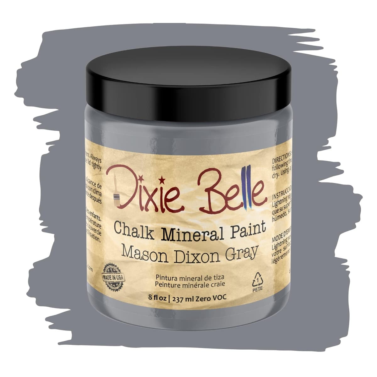 Dixie Belle Paint Company Chalk Finish Furniture Paint - Caviar (32oz) - Matte Black Chic Chalk Mineral DIY Furniture Paint — view 121