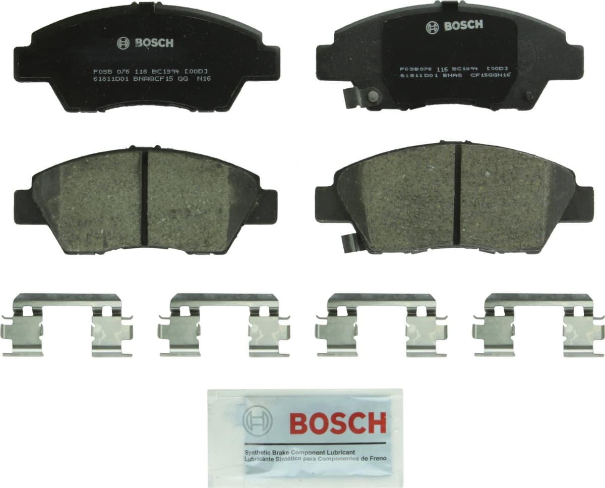 Bosch BC914 QuietCast Premium Ceramic Disc Brake Pad Set For: Acura ILX; Honda Accord, Civic, CR-V, Element, Fit, Front — view 302