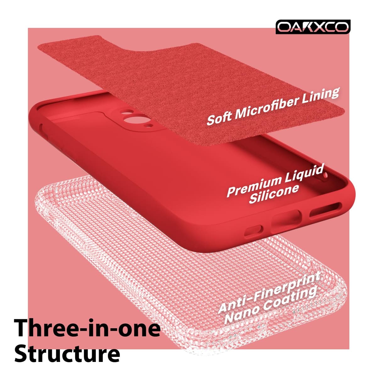 oakxco for iPhone 17 Pro Max Phone Case Liquid Silicone, Cute Thin Slim Grip Soft Rubber Gel for Women Men, Smooth Matte TPU Plain Solid Color Girly Simple Case with Camera Cover, Light Pink — view 1363