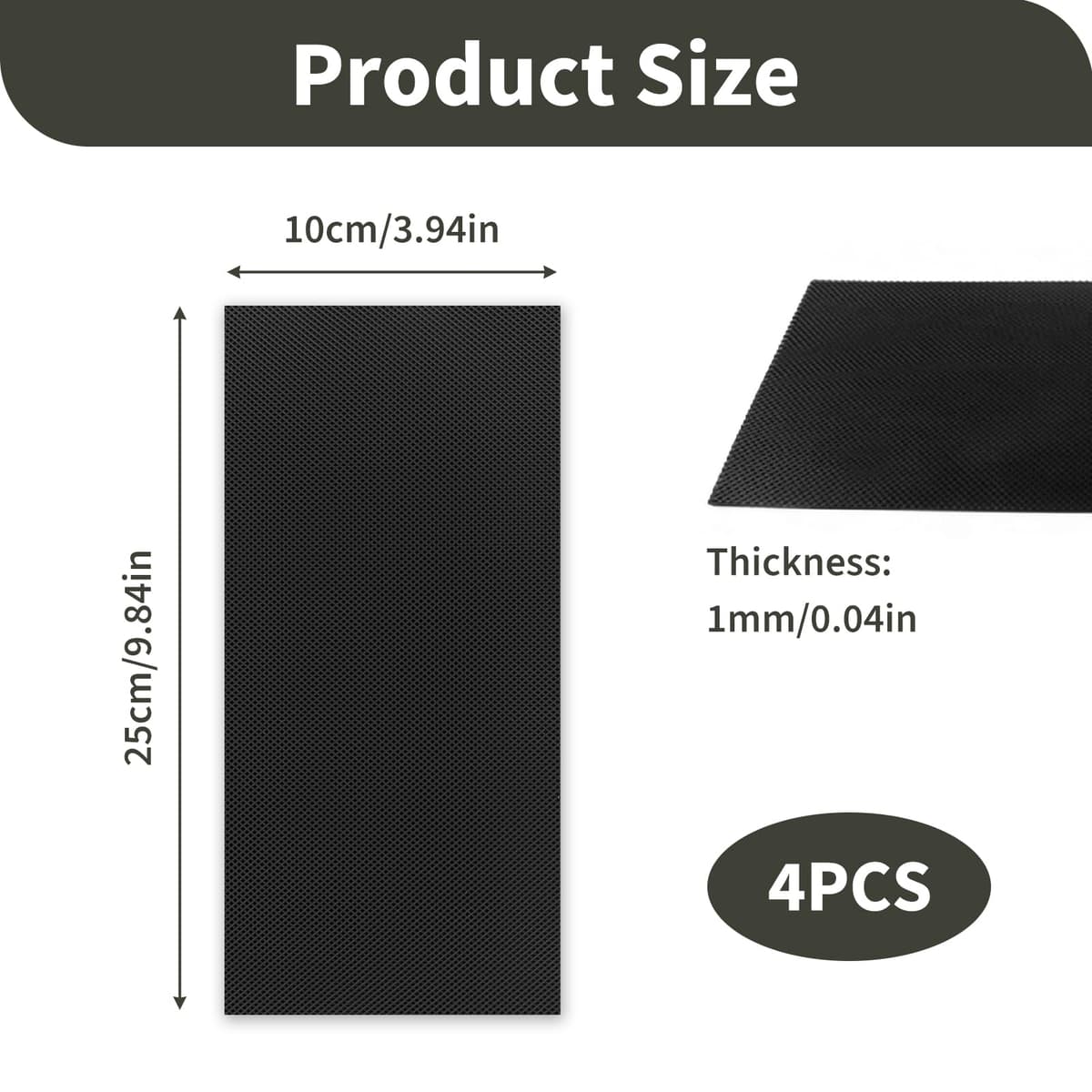 4 Piezas Plantilla Antideslizante para Zapatos, Protectores para Suelas de Zapatos Recortables, Suela Antideslizante Autoadhesiva para Tacones Botas de Cuero Sandalias, Reducción de Ruido Negro — view 2