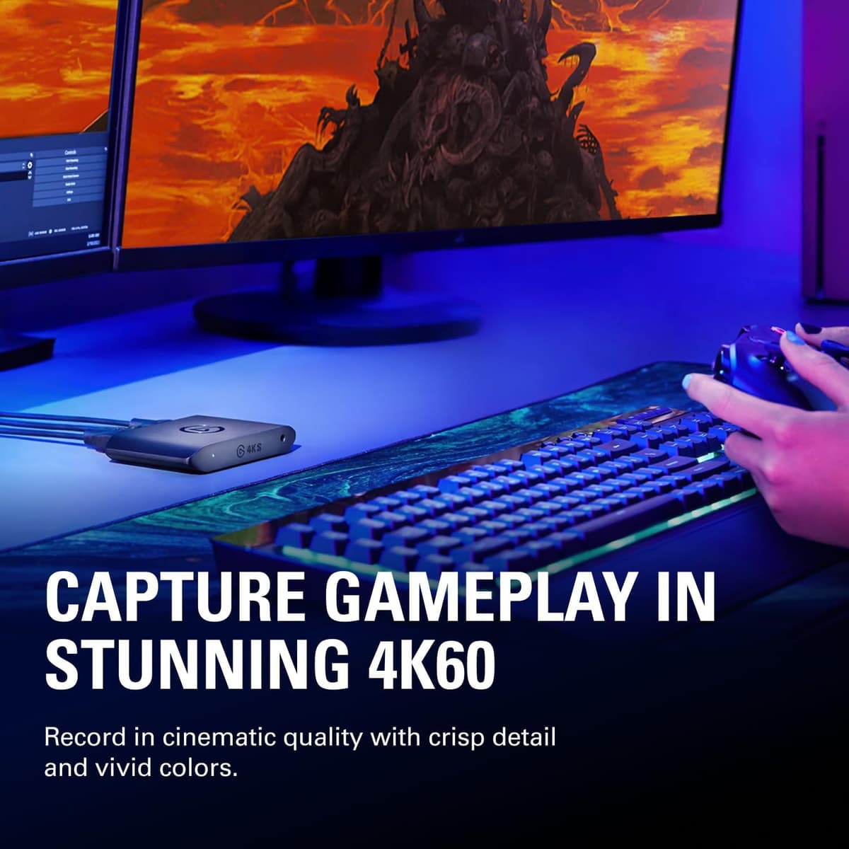 Elgato 4K S External Capture Card for PS5, Xbox Series X/S, Switch 2, PC, Mac, iPad | Pass and Capture in 4K60, 1440p120 or 1 — view 2