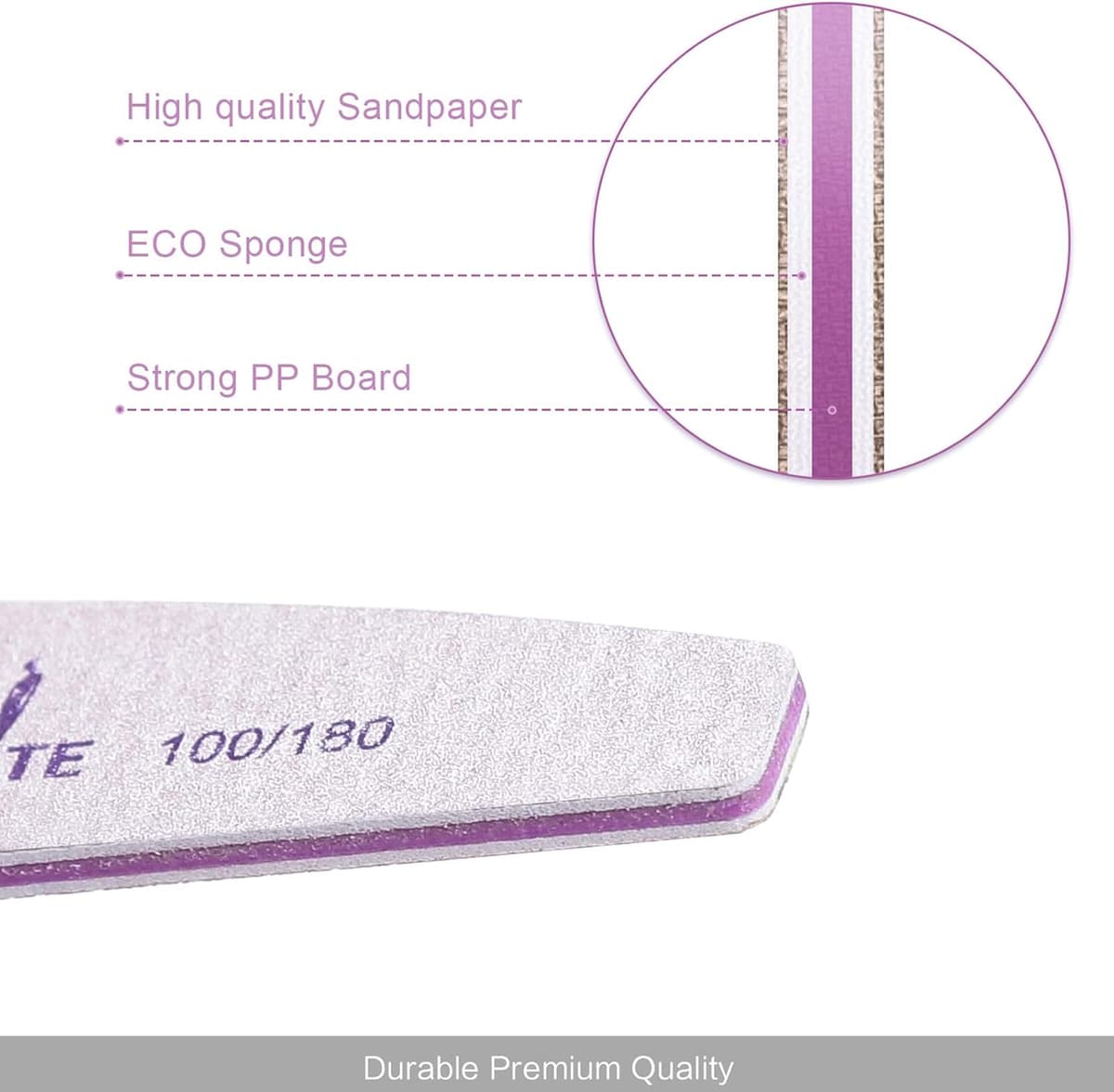 10 PCS Professional Nail Files Double Sided Emery Board(100/180 Grit) Nail Styling Tools Pet Grooming Tools for Home and Salon Use — view 3