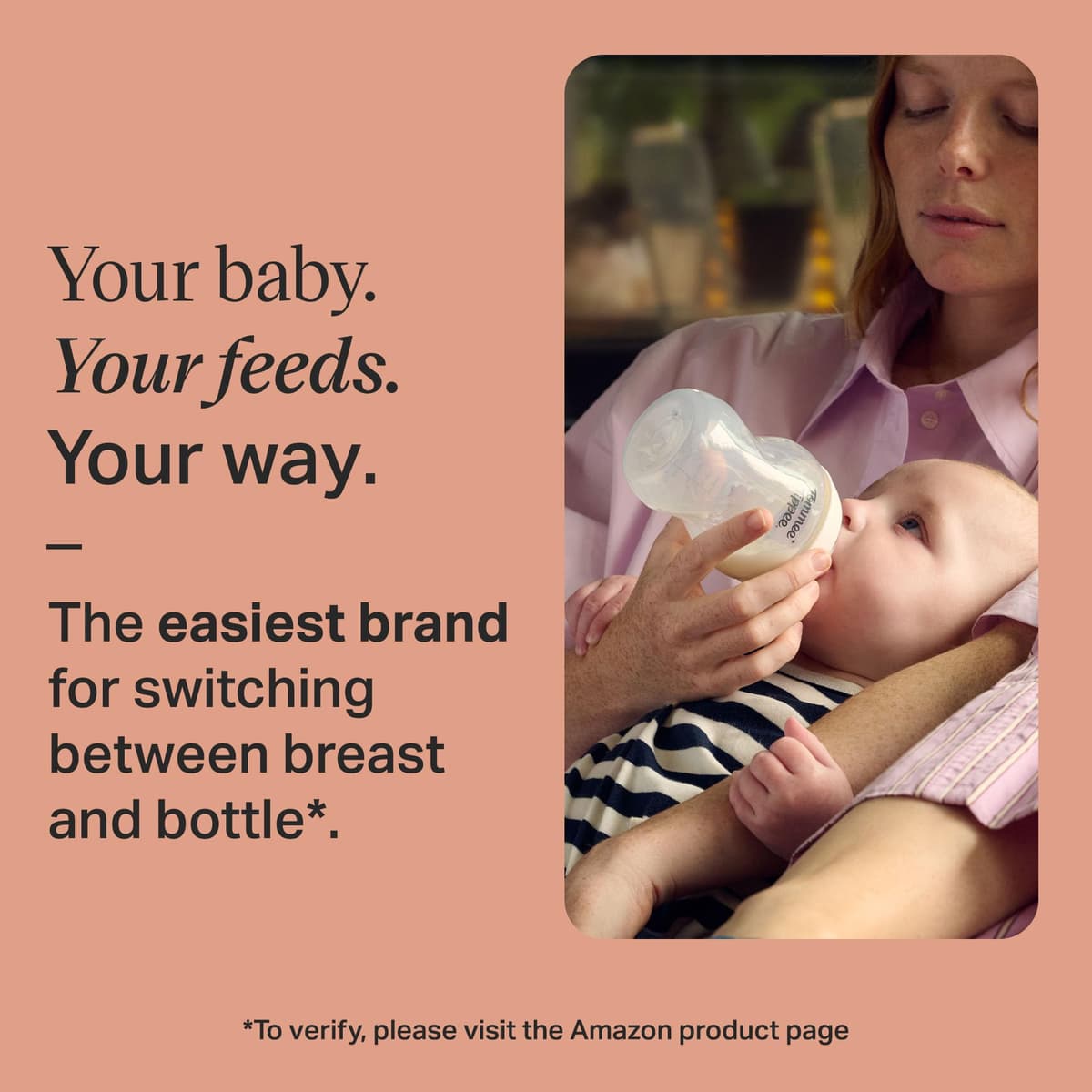Tommee Tippee Natural Start Baby Bottles for 0m+, Pack of 6 260ml Baby Bottles, with Slow Flow Breast-Like Teat for a Natural Latch, Self-Sterilising and BPA Free, Baby Feeding Essentials, Colourful — view 3