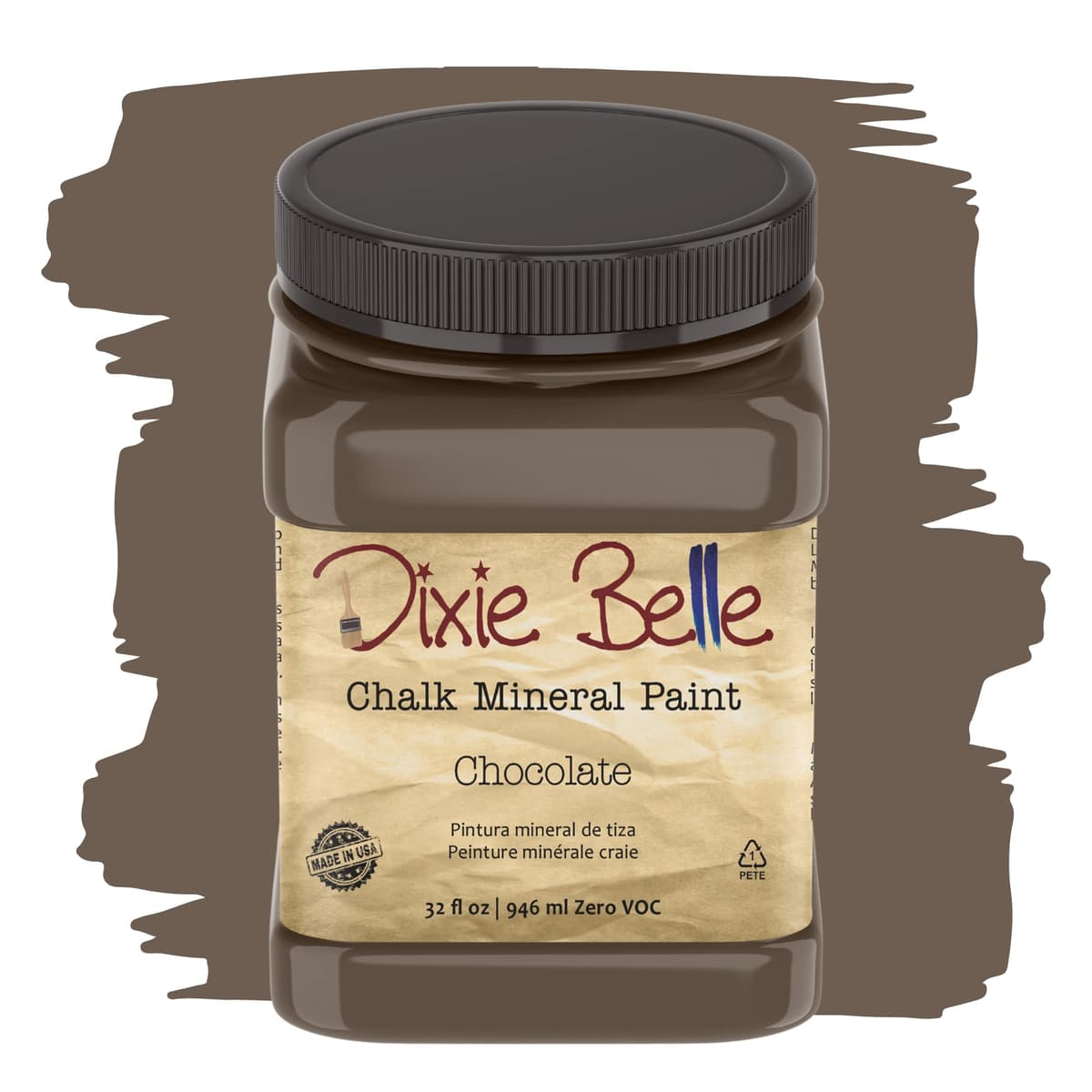 Dixie Belle Paint Company Chalk Finish Furniture Paint - Caviar (32oz) - Matte Black Chic Chalk Mineral DIY Furniture Paint — view 356