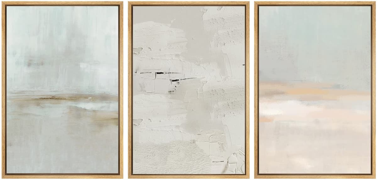 SIGNWIN Framed Canvas Print Wall Art Set Coastal Serenity Abstract Seaside Illustrations Modern Art Decorative Rustic Calm/Zen for Living Room, Bedroom, Office - 24"x36"x3 Natural — view 77
