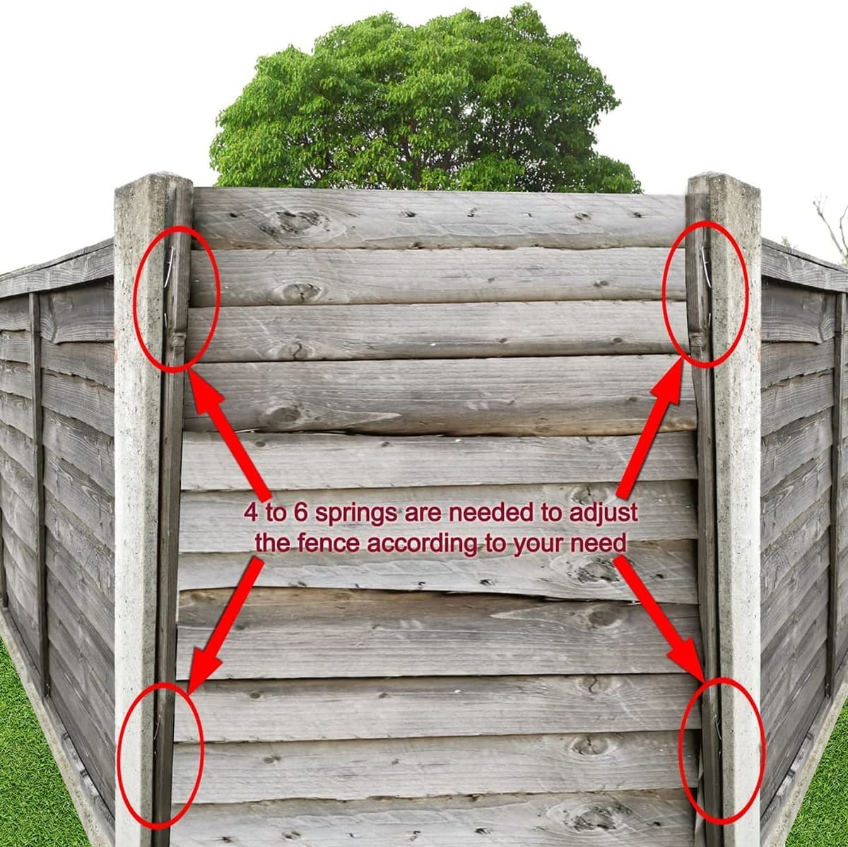 Fence Panel Grips Clips Stop Rattling 48 Pcs for 12 Fences Garden Wind Protector - Storm Proof Security Clips - Anti-Rattle Banging in Wind, Stainless Steel Anti-Noise Springs for Wooden Panels (48) — view 2