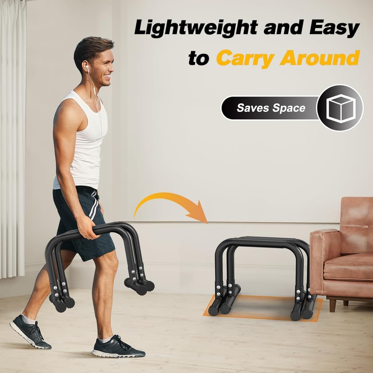 RELIFE REBUILD YOUR LIFE Dip Barras Paralelas Calistenia Gimnasio Casa Push Up Bars Stands Station Ajustable Entrenamineto Musculación Fitness Ejercicio Rehabilitacion Mini Dip Bar — view 2