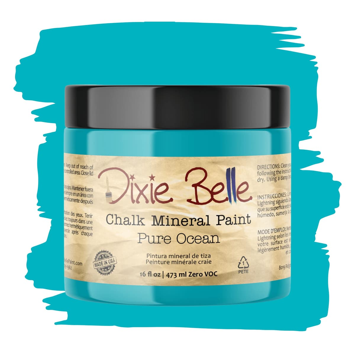 Dixie Belle Paint Company Chalk Finish Furniture Paint - Caviar (32oz) - Matte Black Chic Chalk Mineral DIY Furniture Paint — view 218