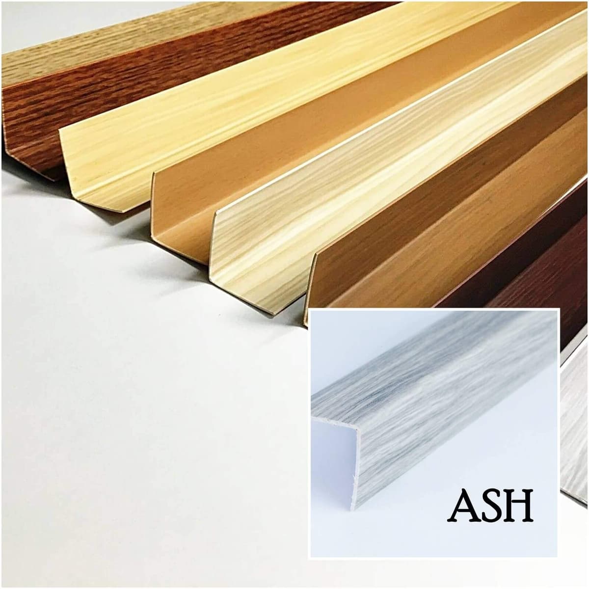 Wood Effect Plastic PVC Corner 90 Degree 2.5 Meters Angle Trim Wall Edge Protector Various Sizes by TMW Profiles (20mm x 20mm x 2.5M, Ash Tree) — view 4