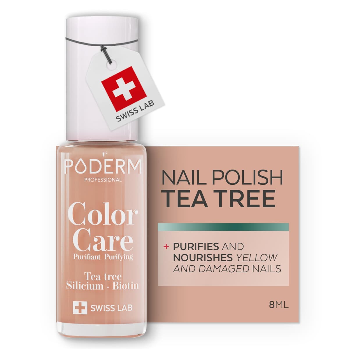 PODERM Nail Care Polish with Tea Tree - Rosewood | Swiss Lab - 8ML | Enriched with Tea Tree, Silicon & Biotin | Purifies, Clarifies & Nourishes Yellow Nails | Created by a Podiatrist — view 17