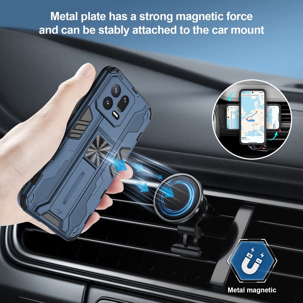 Funda para CMF Phone 2 Pro, Carcasa Antigolpes con Soporte anular metálico, Case Protectora de Grado Militar, Negro — view 1269