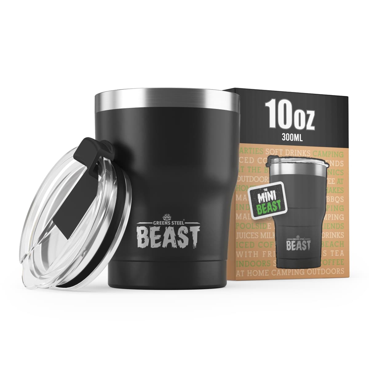 Greens Steel Beast Tumbler – 550 ml (20 oz), Coral | Vaso de acero inoxidable reutilizable con aislamiento al vacío | con 2 pajitas y cepillo de limpieza | Termo de viaje de doble pared — view 45