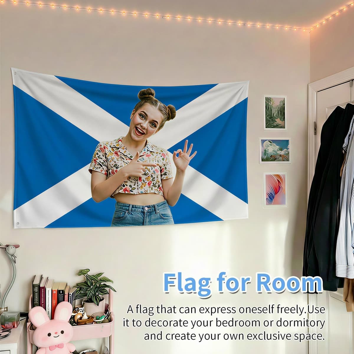 Custom Scottish Flag-Personalised Scotland Flag with Picture Photo Logo Text-Custom Scottish Tapestry Banner for Competitions,Soccer Party Bar Garden Festivals Dorm Decoration Indoor Outdoor — view 2