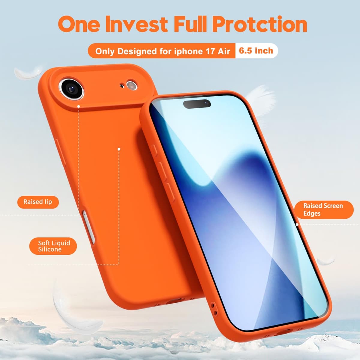 oakxco for iPhone 17 Pro Max Phone Case Liquid Silicone, Cute Thin Slim Grip Soft Rubber Gel for Women Men, Smooth Matte TPU Plain Solid Color Girly Simple Case with Camera Cover, Light Pink — view 1939