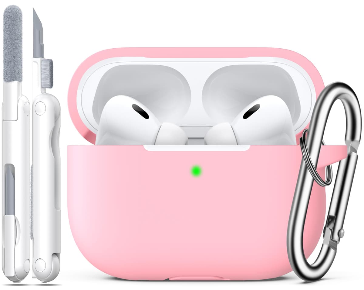 R-fun Funda para AirPods 4 con Kit de Limpieza, Case de Silicona Suave con Llavero, Funda Protectora Completa para Hombres y Mujeres, Compatible con Apple Latest Airpods 4th, Rojo — view 69