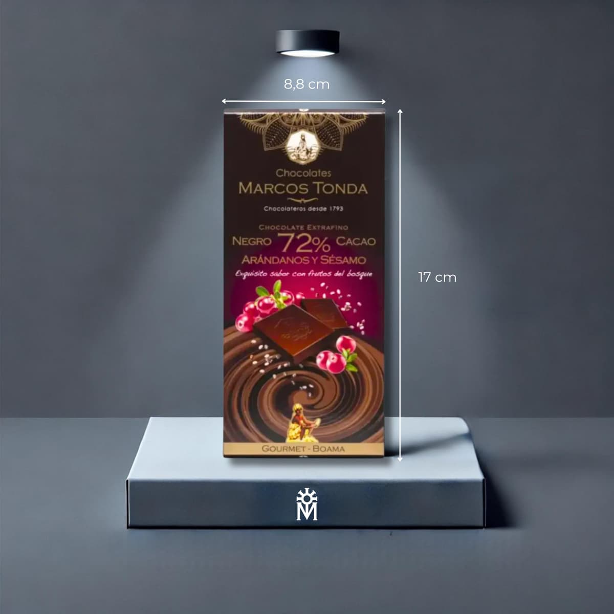 Chocolates Marcos Tonda – Chocolate Negro 72% Gourmet Con Almendras, Arándanos Y Sésamo X5 | Chocolate Con Almendras 100g | Chocolate Gourmet | Desde 1793 — view 3