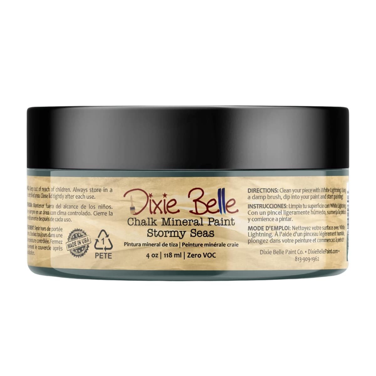 Dixie Belle Paint Company Chalk Finish Furniture Paint - Caviar (32oz) - Matte Black Chic Chalk Mineral DIY Furniture Paint — view 239
