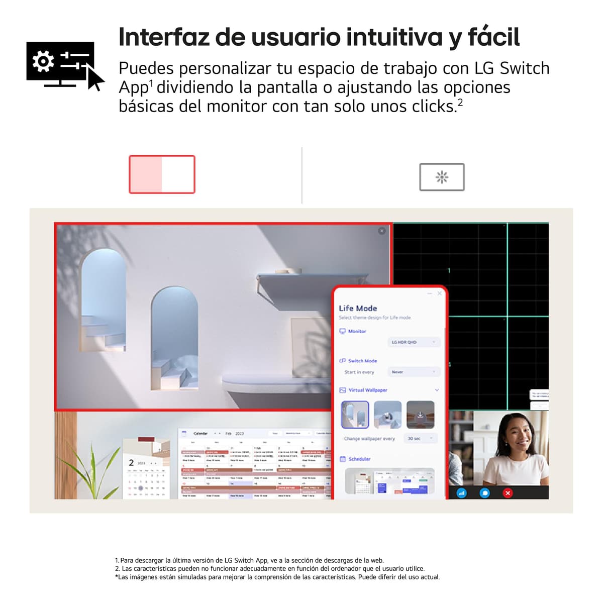 LG 27US500-W - Monitor 4K UltraHD 27", Panel IPS 3840x2160 (16:9), HDR10, Super Resolution+, DCI-P3 90%, 2× HDMI 2.0 y DisplayPort 1.4, 60 Hz, 5 ms, Inclinación Ajustable, Blanco — view 4
