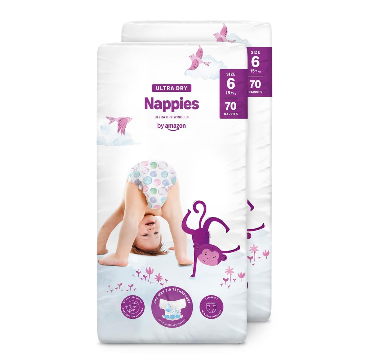 By Amazon - 70 Ultra Dry Nappies - Size 6 (15+ kg) (Previously a Mama Bear Brand, Same Product) — view 19
